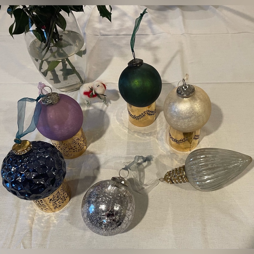 Vintage Kugel ornaments - 6 heavyweight pieces